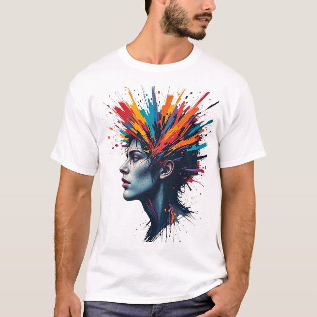 T-shirt Explosion vibrante des couleurs Conception de T-sh (Devant)