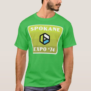 T-shirt Expo 74 Spokane Worlds Fair Retro Badge Green