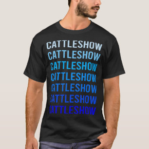 T-shirt Exposition de bovins à texte bleu Salon de la vach