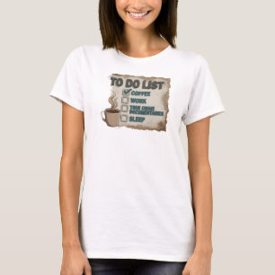 T-shirt Expressif Or CAFE TRAVAIL CRIME VRAI