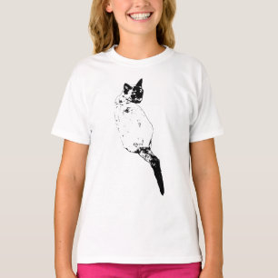 T-shirt Expression de chat posé