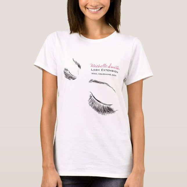 T-shirt Extension de la barre des cils longs (Devant)