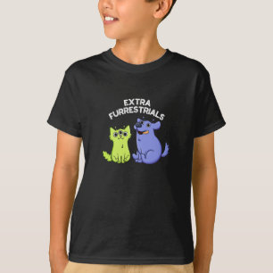 T-shirt Extra Furrestries Funky Alien Furry Pun Dark BG
