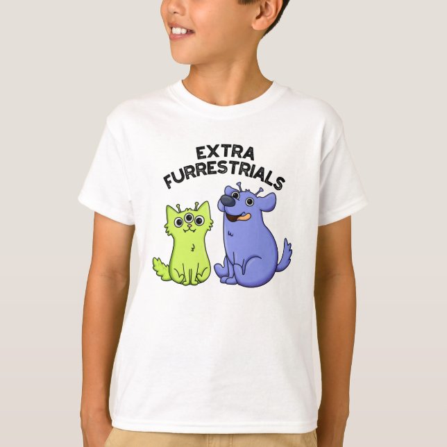 T-shirt Extra Furrestries Funny Alien Furry Pet (Devant)