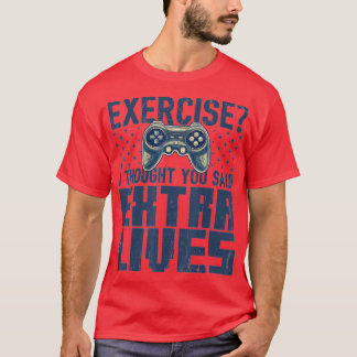 T-shirt Extra Lives Funny Video Game Controller Retro Boy