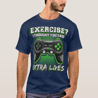 T-shirt Extra Lives Funny Video Game Controller Retro Boy