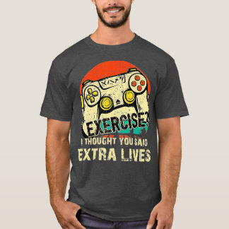 T-shirt Extra Lives Funny Video Game Controller Retro Boy