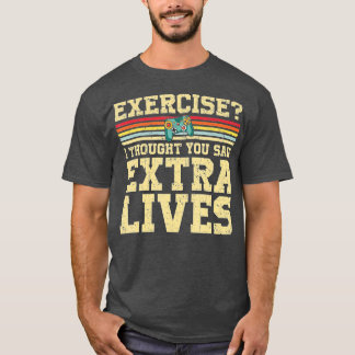 T-shirt Extra Lives Funny Video Game Controller Retro Boy