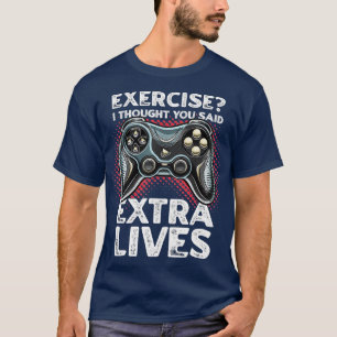 T-shirt Extra Lives Funny Video Game Controller Retro Boy