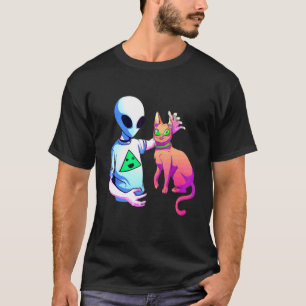T-shirt Extraterrestre Caressant Un Chat Extraterrestre Uf