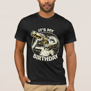 T-shirt Extraterrestre qui boit une bière cul-sec pour son