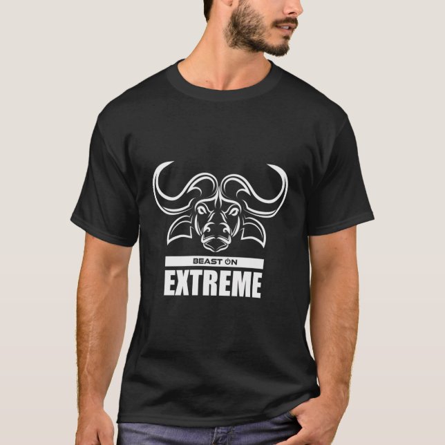 T-shirt Extreme Buffalo Head Gym Training Fitness Workout (Devant)