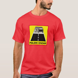 T-shirt Extrémité de route goudronnée, poteau de