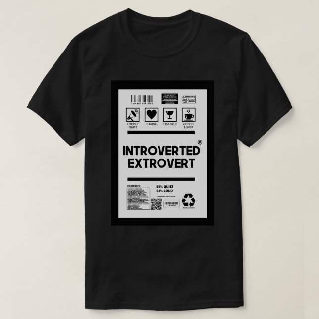 T-shirt extrovers introverti (Design devant)