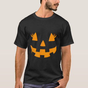 T-shirt Eyelashes Jack-o'-lantern Face Citrouille Hallowen