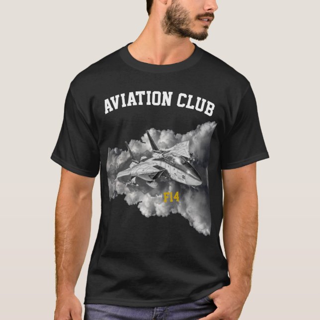 T-shirt F14 Tomcat Aviation Club pilote noir (Devant)