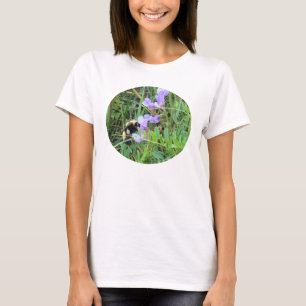 T-shirt F32w Bee sur Fleurs sauvages violets