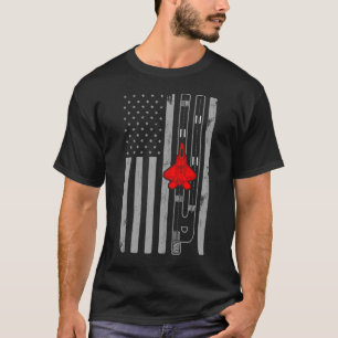 T-shirt F-22 Piste Drapeau Américain à Avion Raptor F22