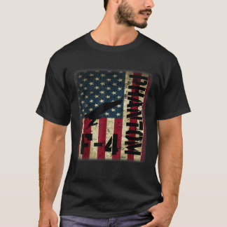 T-shirt F 4 Phantom American Flag Fighter Jet Pilote Patri
