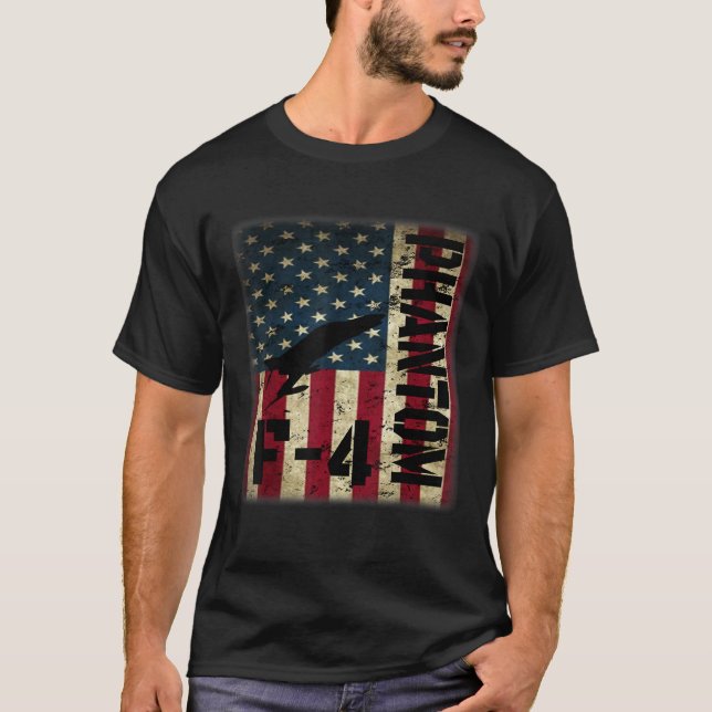 T-shirt F 4 Phantom American Flag Fighter Jet Pilote Patri (Devant)