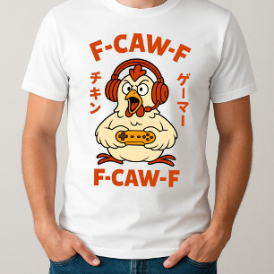 T-shirt F-Caw-F Chicken Gamer Drôle Graphique Mème Japonai