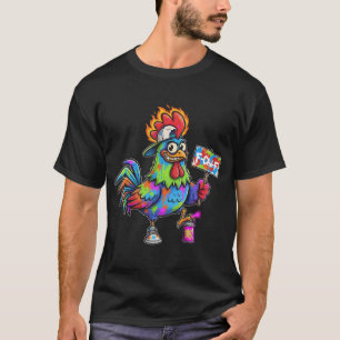 T-shirt F-CAW-F Cluck Ouais Funky Rooster Graffiti Poulet