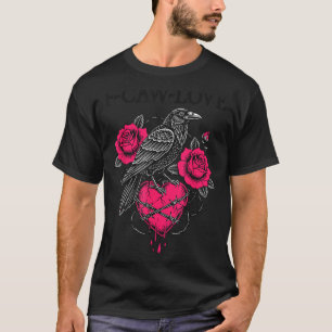 T-shirt F Caw F Corbeau Anti Saint-Valentin Sombre Gothiqu