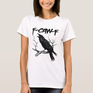 T-shirt F Caw F Corbeau Noir Drôle F-Caw-F Oiseau Noir