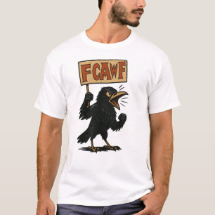 T-shirt F‑CAW‑F Corbeau Noir Drôle Vintage Dessin Animé