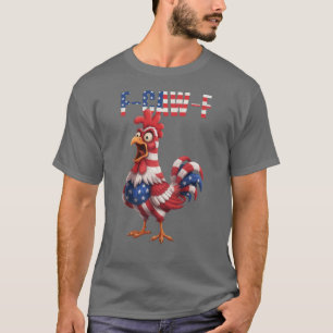 T-shirt F-Caw-F Humour de poulet drôle Drapeau américain C