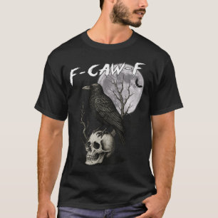 T-shirt F Corbeau noir F Pun Pun oiseau croassant gothique