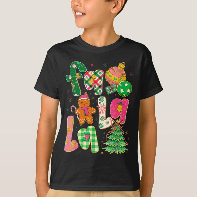 T-shirt Fa La La Coquette Christmas Gingerbread Tree  (Devant)