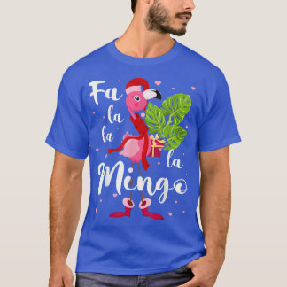 T-shirt Fa La La La La Mingo Santa Flamingo With Christmas