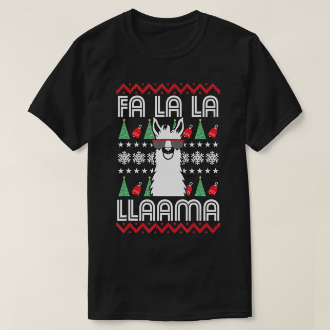 T-shirt Fa La La Llama Pajamas Alpaca Christmas Gift, Fa L (Design devant)