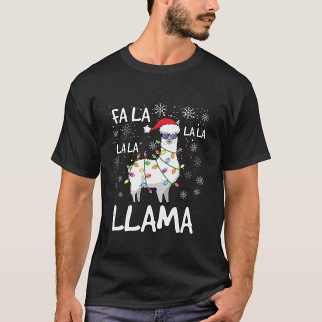 T-shirt Fa La La Llama Women Men Kids Funny Llama Christma (Devant)