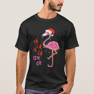 T-shirt Fa La La Mingo Flamant rose Pour Noël Noël Noël
