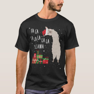 T-shirt Fa La Llama Chemise - Llama Christmas