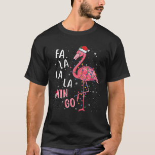 T-shirt Fa La Mingo Flamant rose Noël Arbre Tropical Xm
