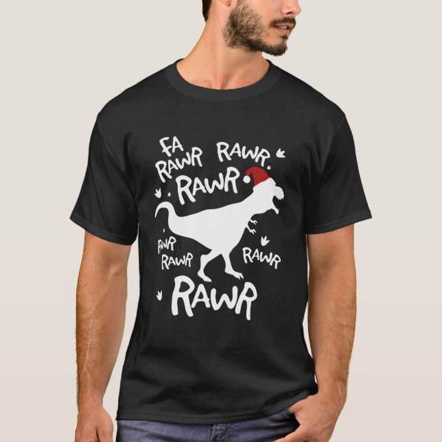 T-shirt Fa Rawr Rawr Trex Dinosaur Pour Noël (Devant)