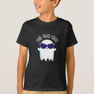 T-shirt Fab-Boo-Lous Funny Ghost Pun Dark BG