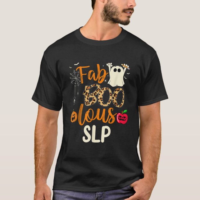 T-shirt Fab Boo Lous SLP Leopard Éffrayant Halloween Costu (Devant)