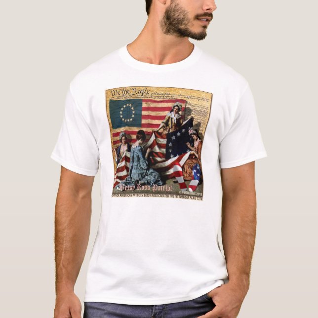 T-shirt Fabricant 1776 de Betsy Ross du ęr drapeau des USA (Devant)