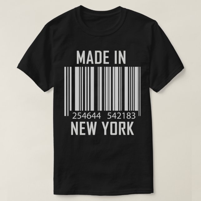 T-shirt Fabriqué à New York Code barre (Design devant)