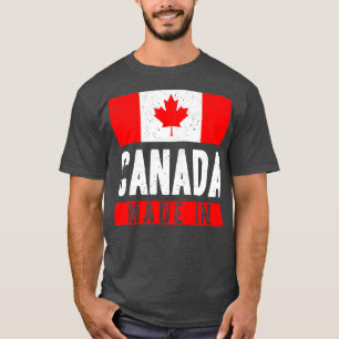 T-shirt Fabriqué au Canada Déchiré drapeau national du Can
