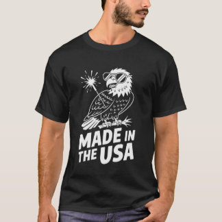 T-shirt Fabriqué aux États-Unis Art Aigle Américain Patrio