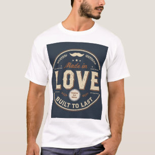 T-shirt Fabriqué dans l'amour, construit pour durer, T-shi