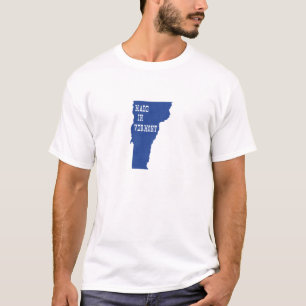 T-shirt Fabriqué Dans Vermont En Forme Bleu Vermont État d