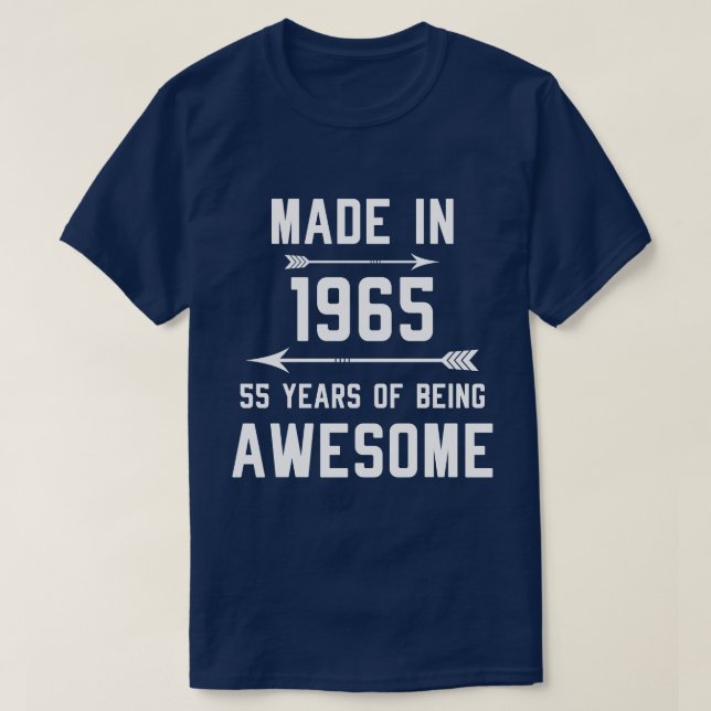 T-shirt Fabriqué en 1965 55 ans de femmes-cadeaux fantasti (Design devant)