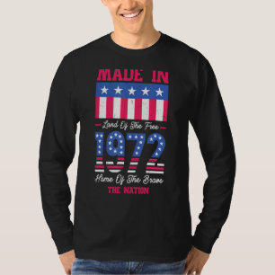T-shirt Fabriqué En 1972 T Chemises Usa Terrain De Libre M