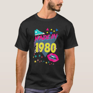 T-shirt Fabriqué En 1980 42e anniversaire 80s 90s 1990s 19